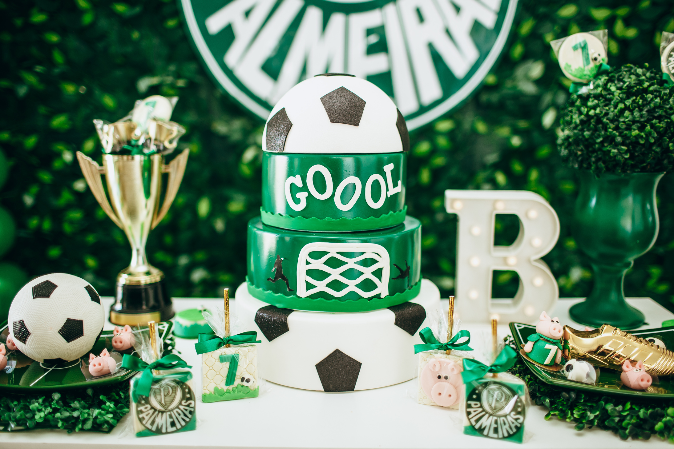 Football Themed Birthday Cake and Cake Pops